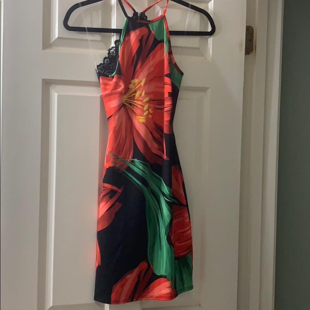 Mini halter flower dress